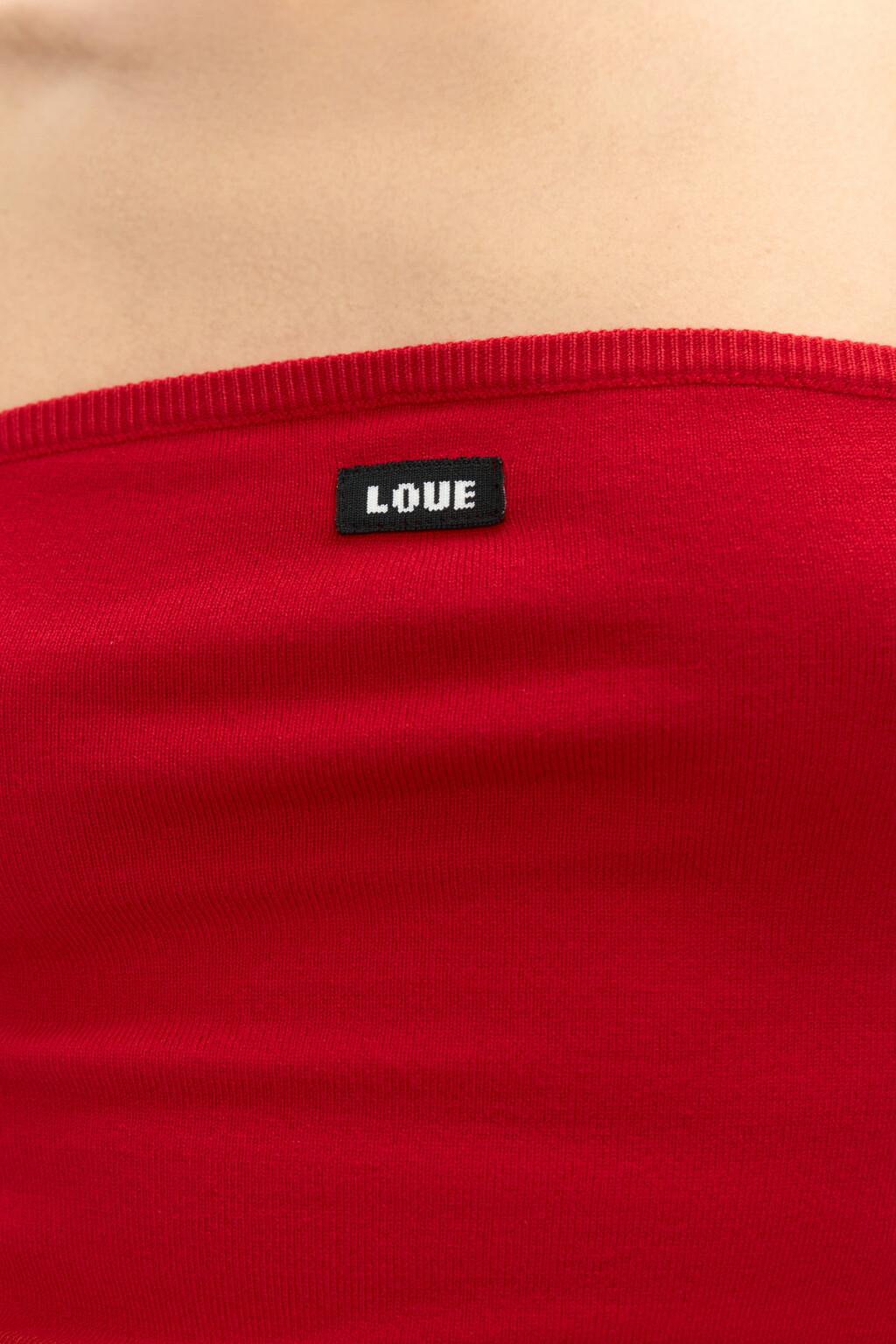 Топ-бандо вязаный с надписью - цвет красный - 5