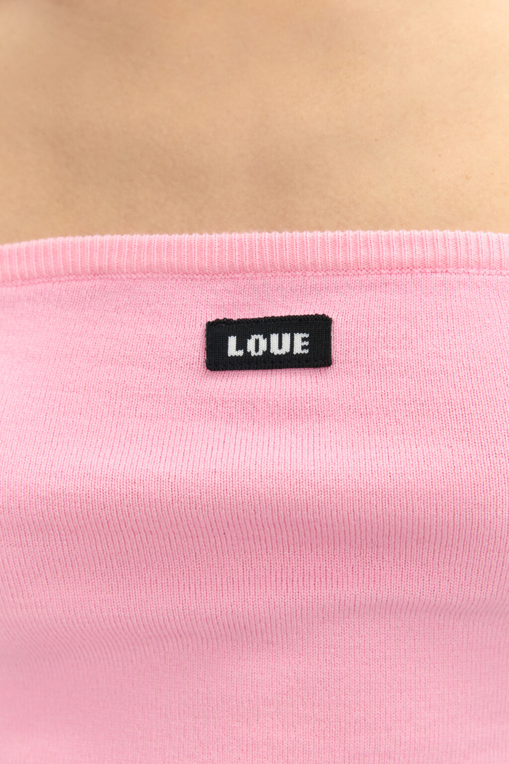 Топ-бандо вязаный с надписью - цвет розовый - 6