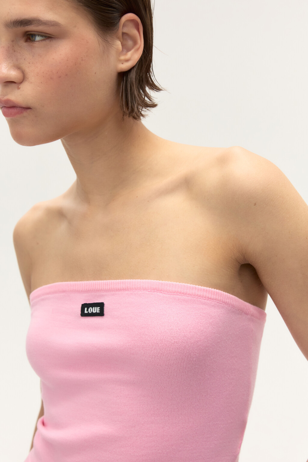 Топ-бандо вязаный с надписью - цвет розовый - 7