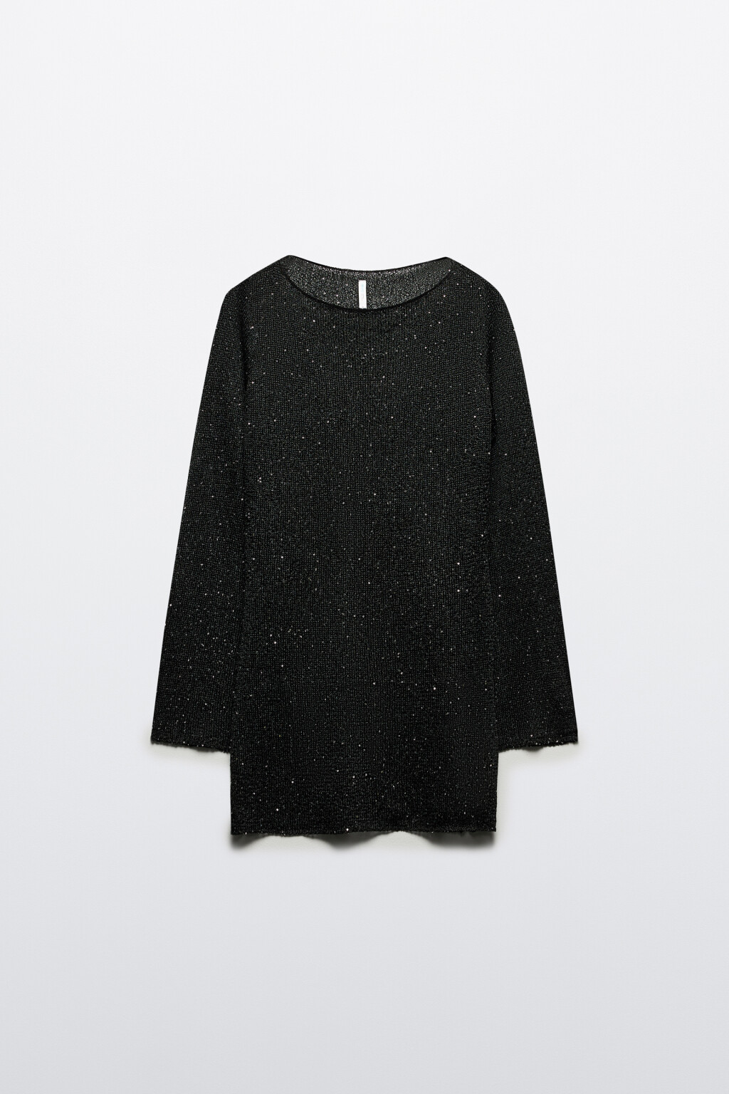Джемпер из сетки с пайетками - цвет черный - 7