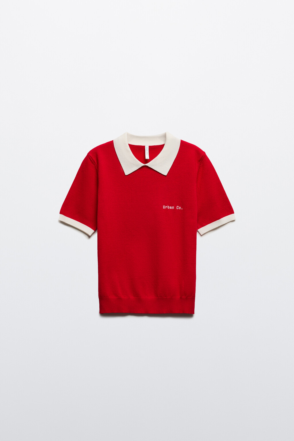 Джемпер-поло тонкой вязки - цвет красный - 8