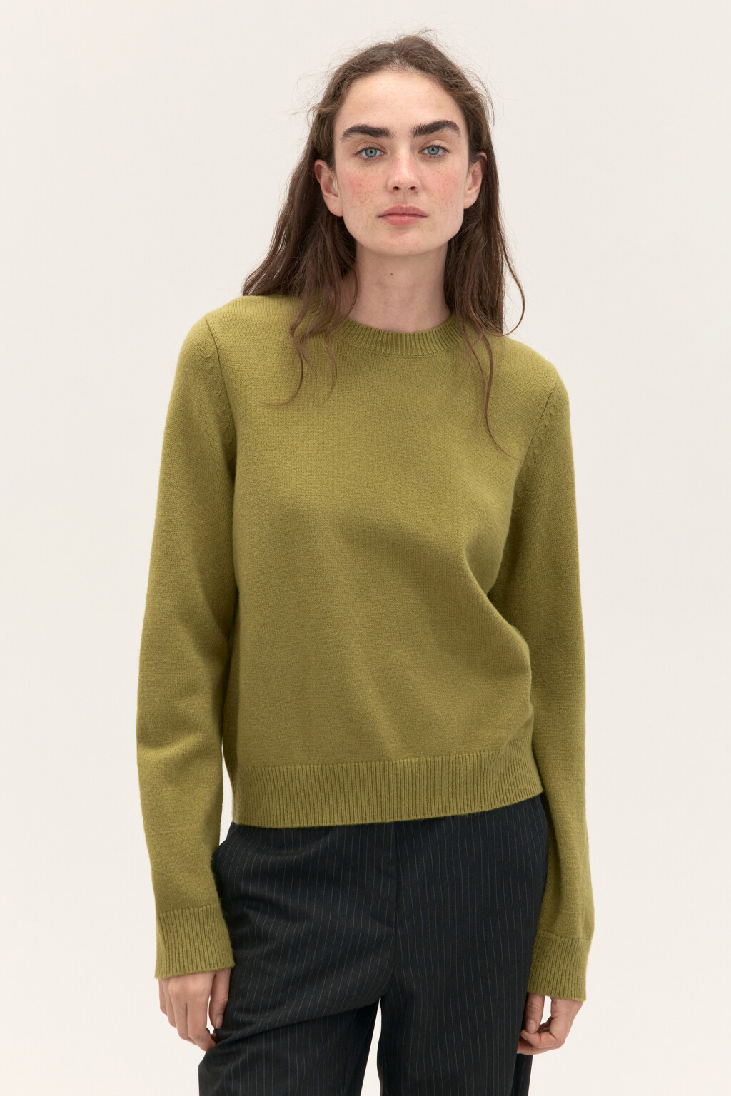 Джемпер вязаный свободный - цвет зеленый - 2