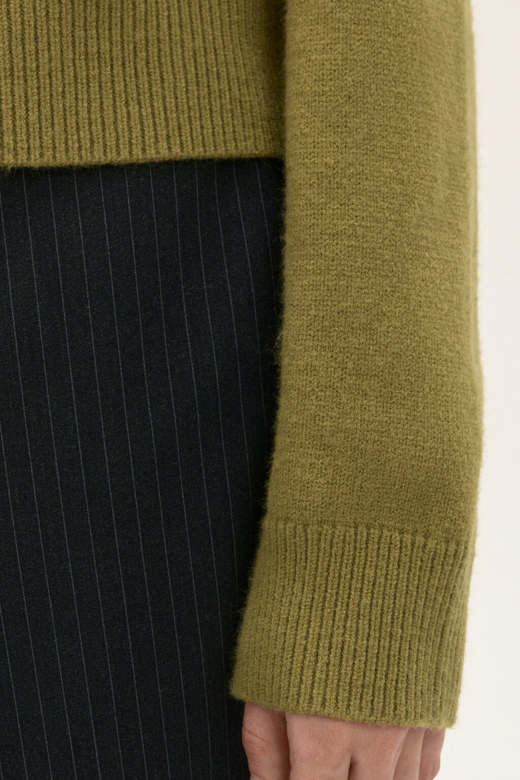 Джемпер вязаный свободный - цвет зеленый - 6