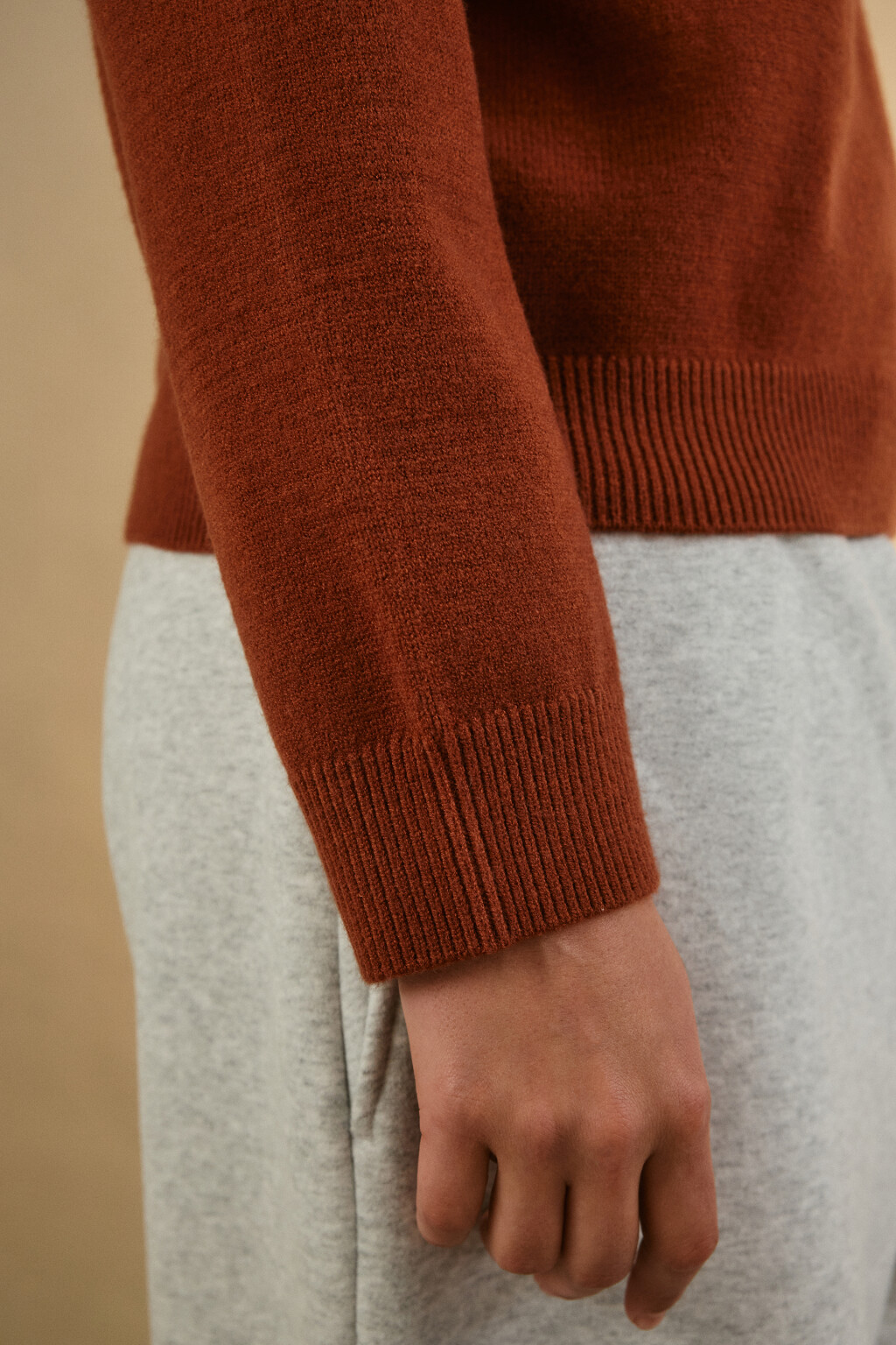 Джемпер вязаный свободный - цвет красный - 6