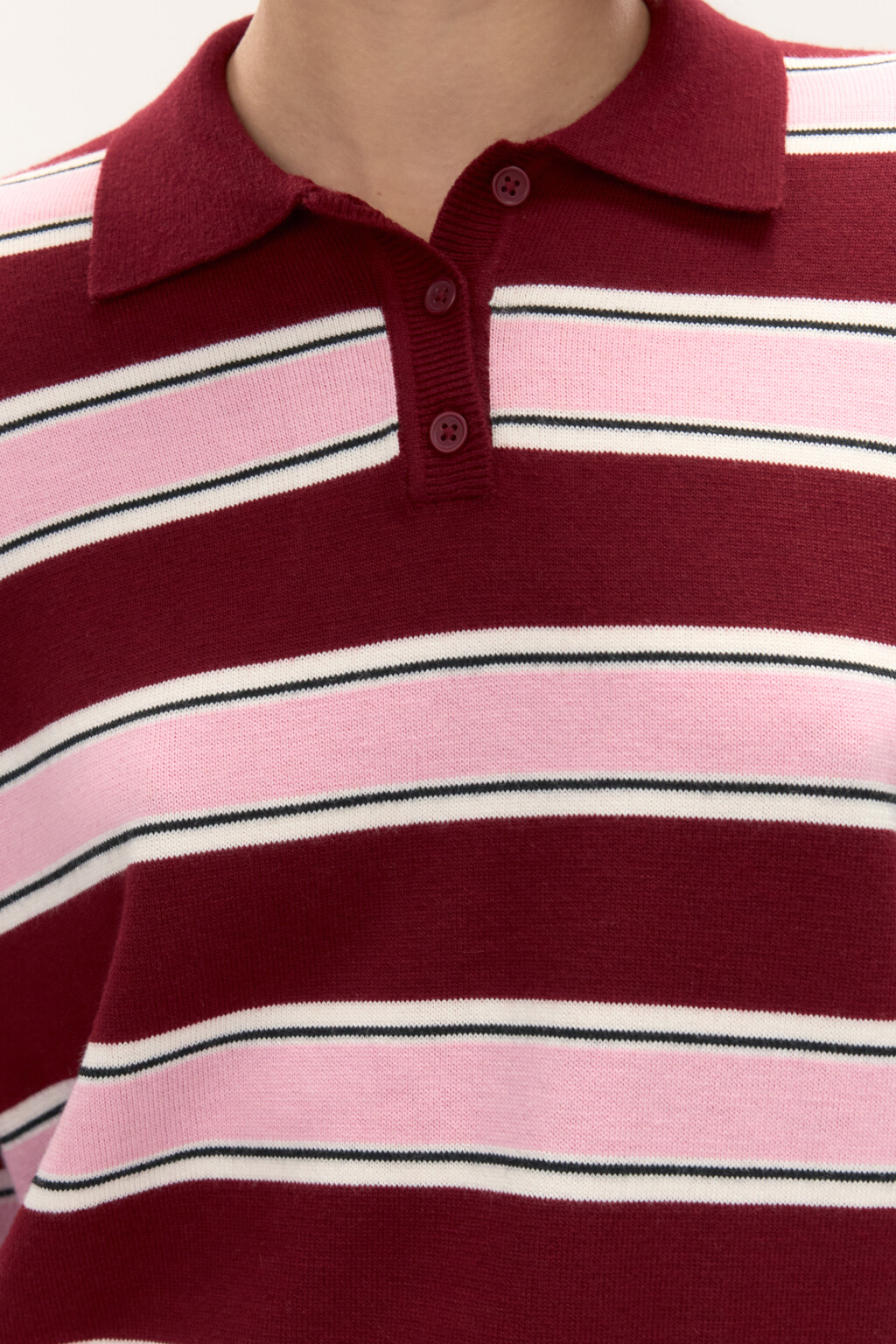 Джемпер-поло в полоску - цвет красный - 5