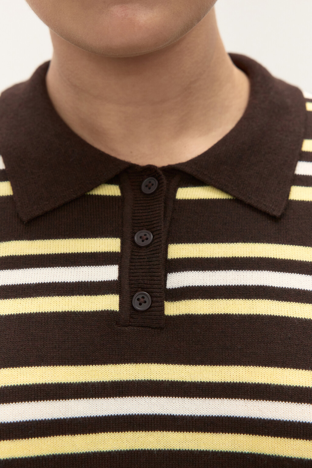 Джемпер-поло в полоску - цвет коричневый - 5