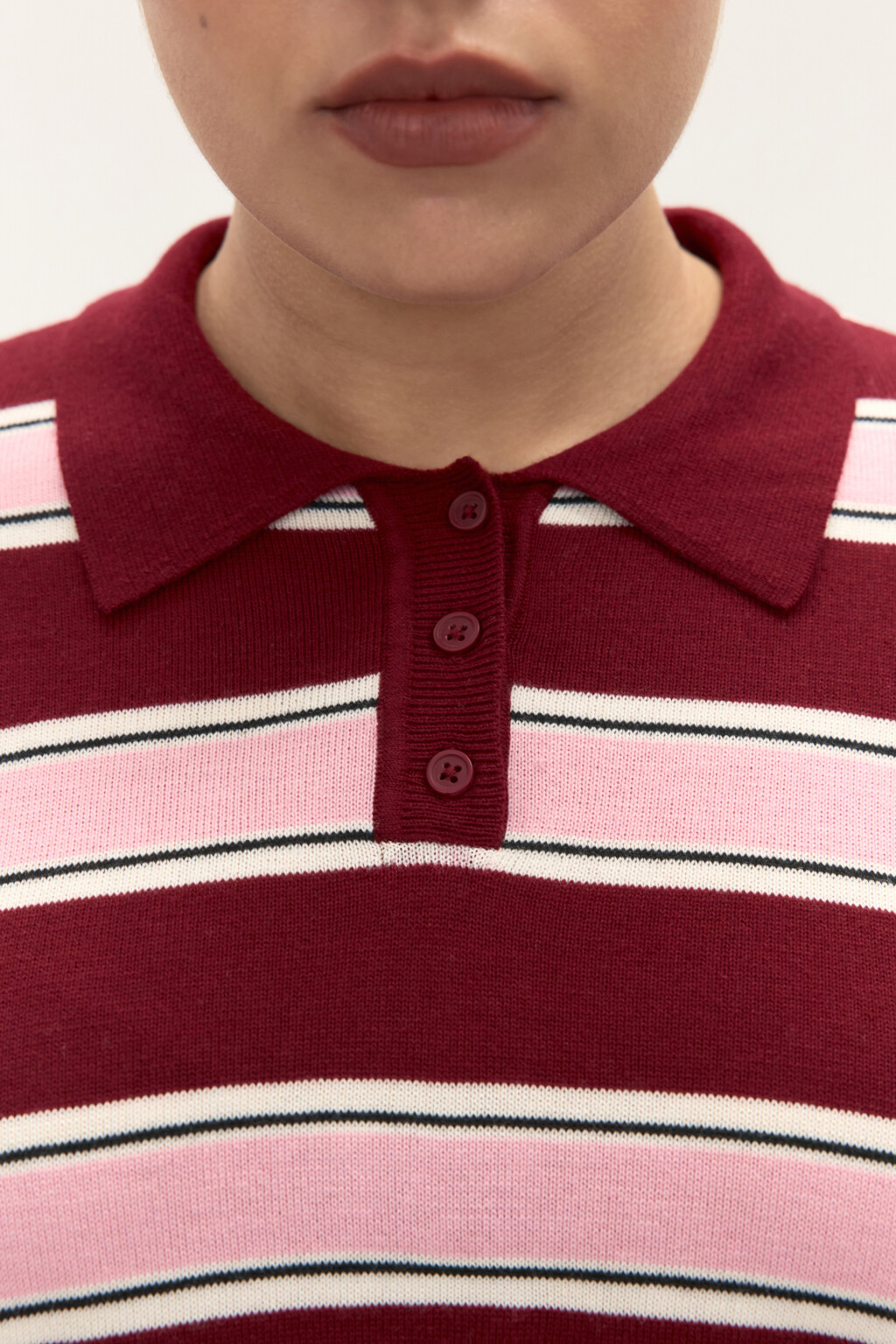 Джемпер-поло в полоску - цвет красный - 5