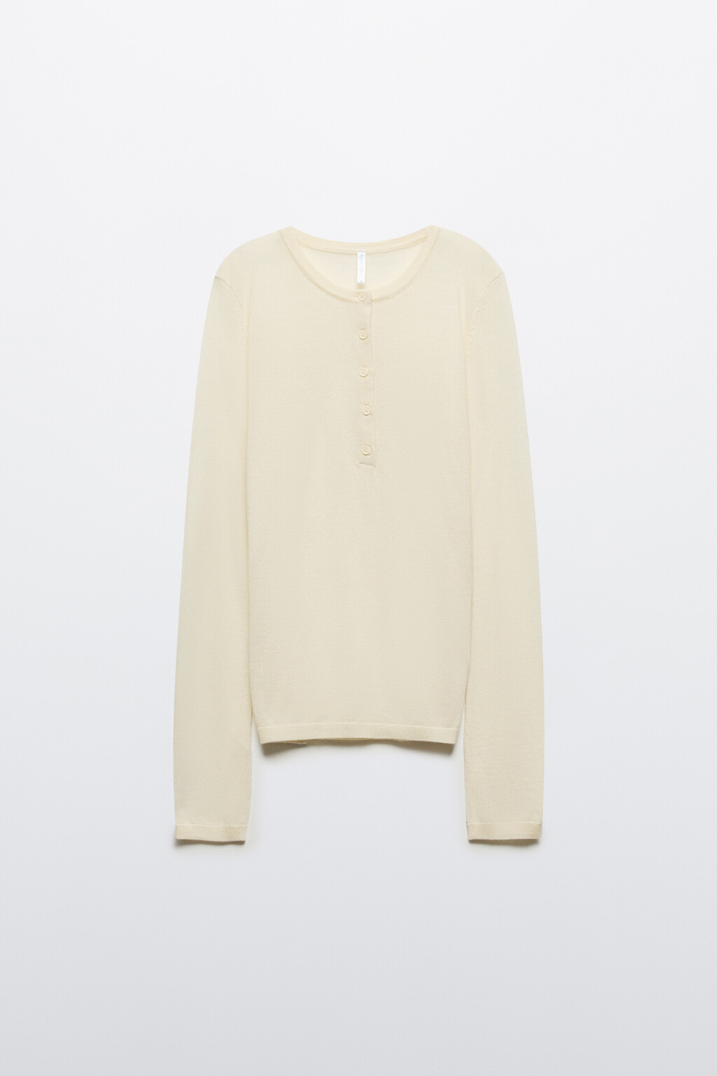 Джемпер из шерсти с застежкой - цвет молочный - 8