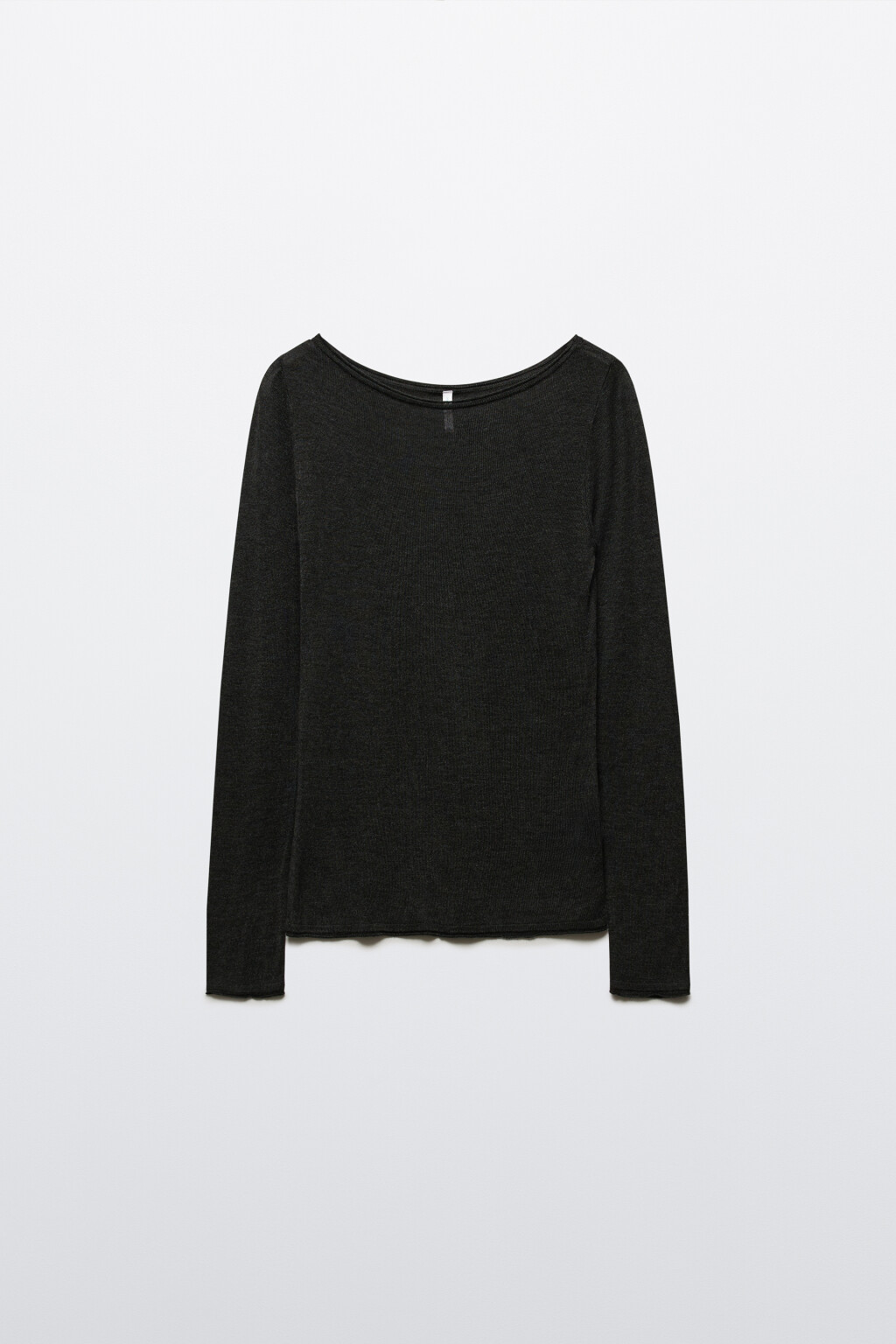 Лонгслив вискозный с вырезом-лодочкой - цвет серый - 7