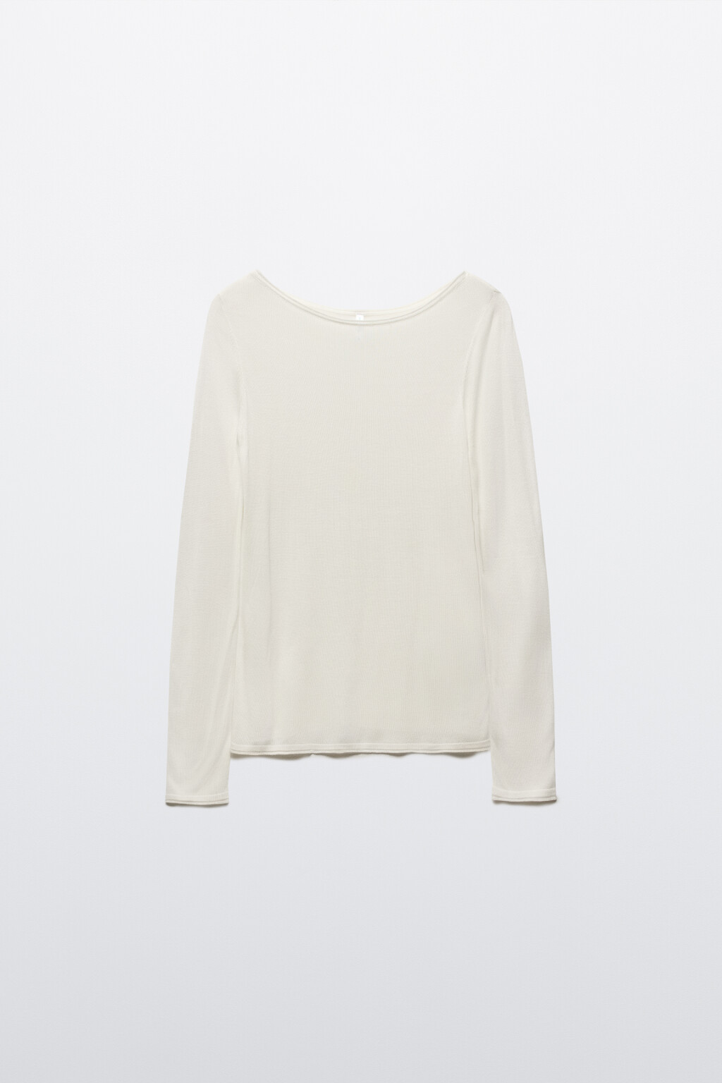 Лонгслив вискозный с вырезом-лодочкой - цвет молочный - 8