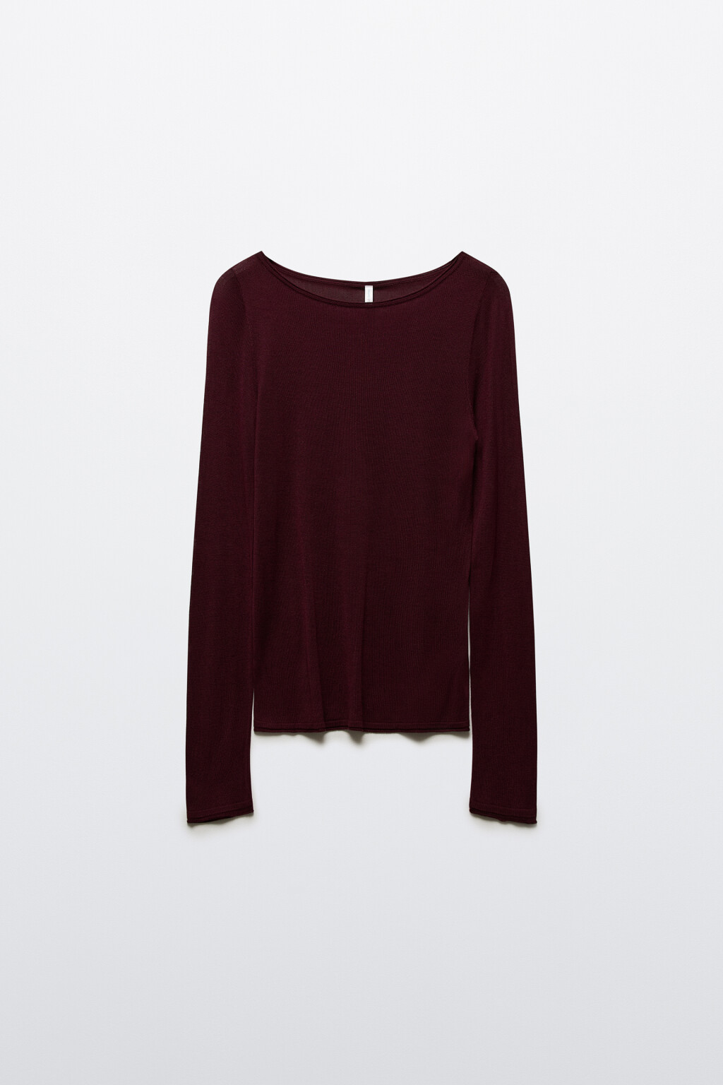 Лонгслив вискозный с вырезом-лодочкой - цвет фиолетовый - 7