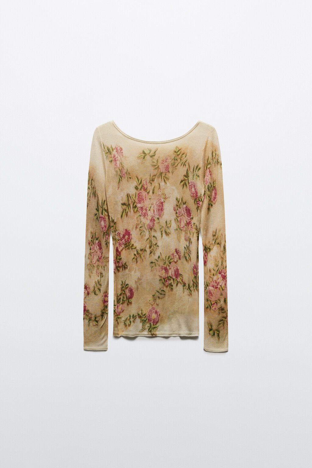 Джемпер из тонкой вискозы с принтом - цвет бежевый - 8