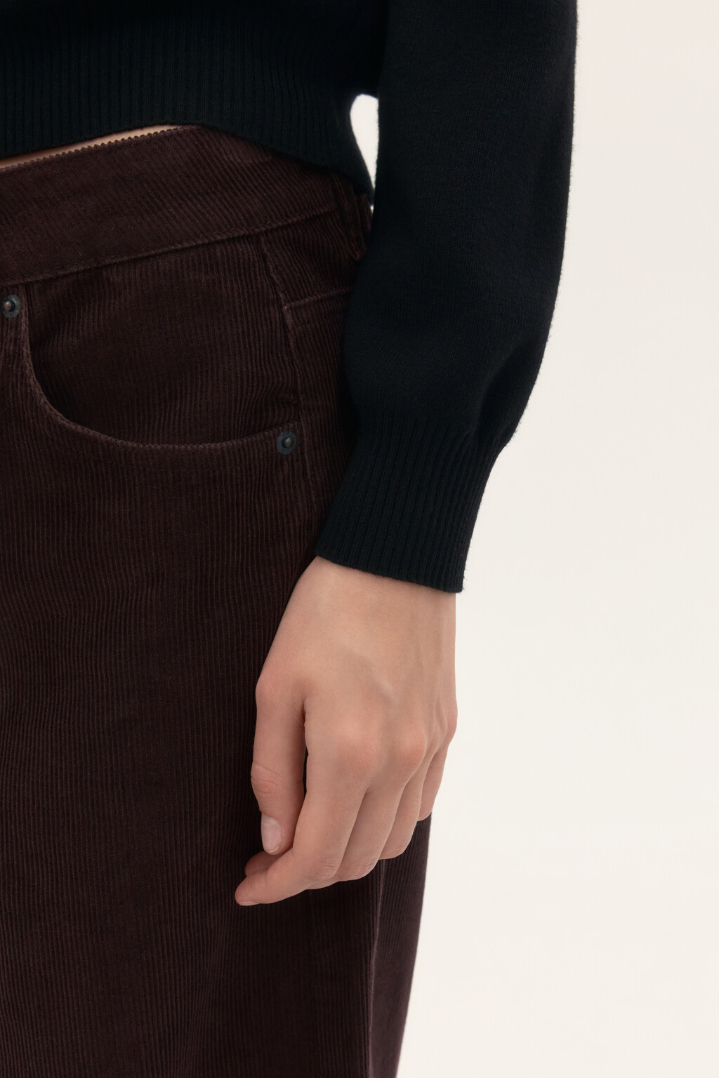 Джемпер вязаный с воротником - цвет черный - 6