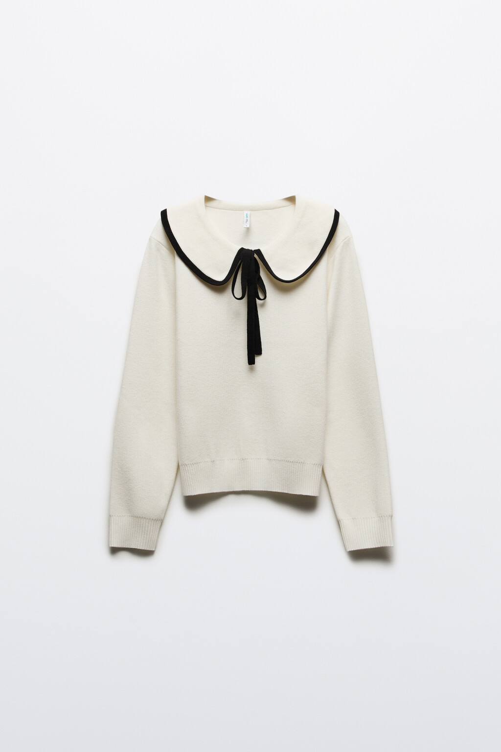 Джемпер вязаный с воротником - цвет молочный - 7