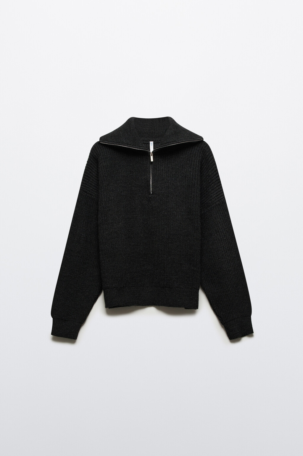 Джемпер на молнии в рубчик - цвет серый - 8