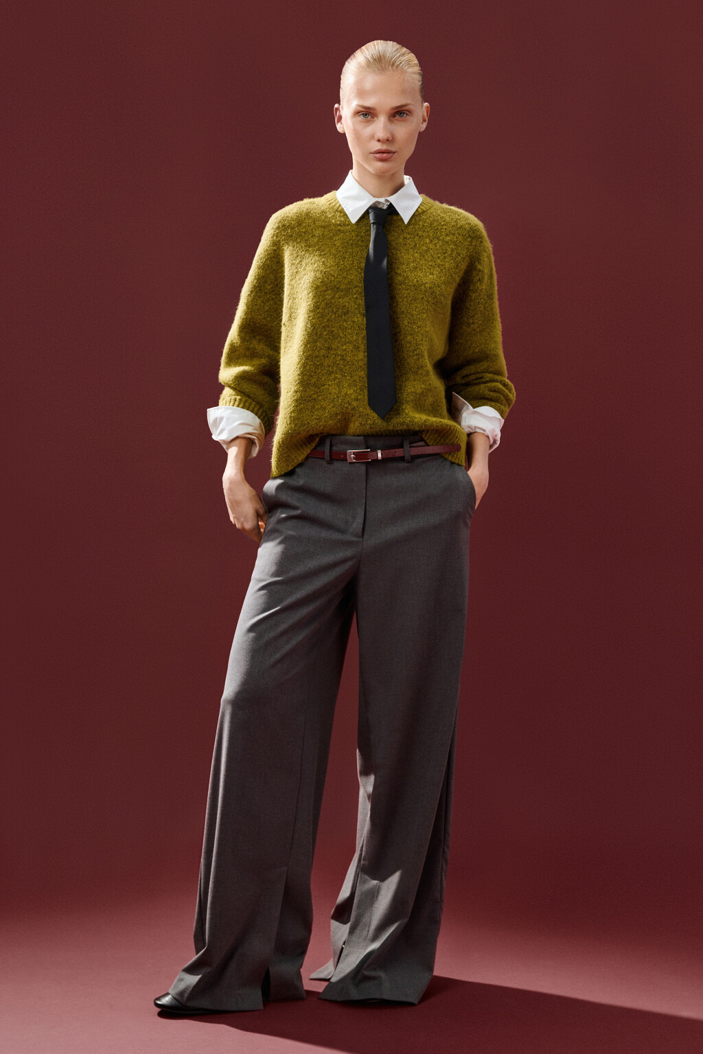 Джемпер вязаный с шерстью - цвет зеленый - 6