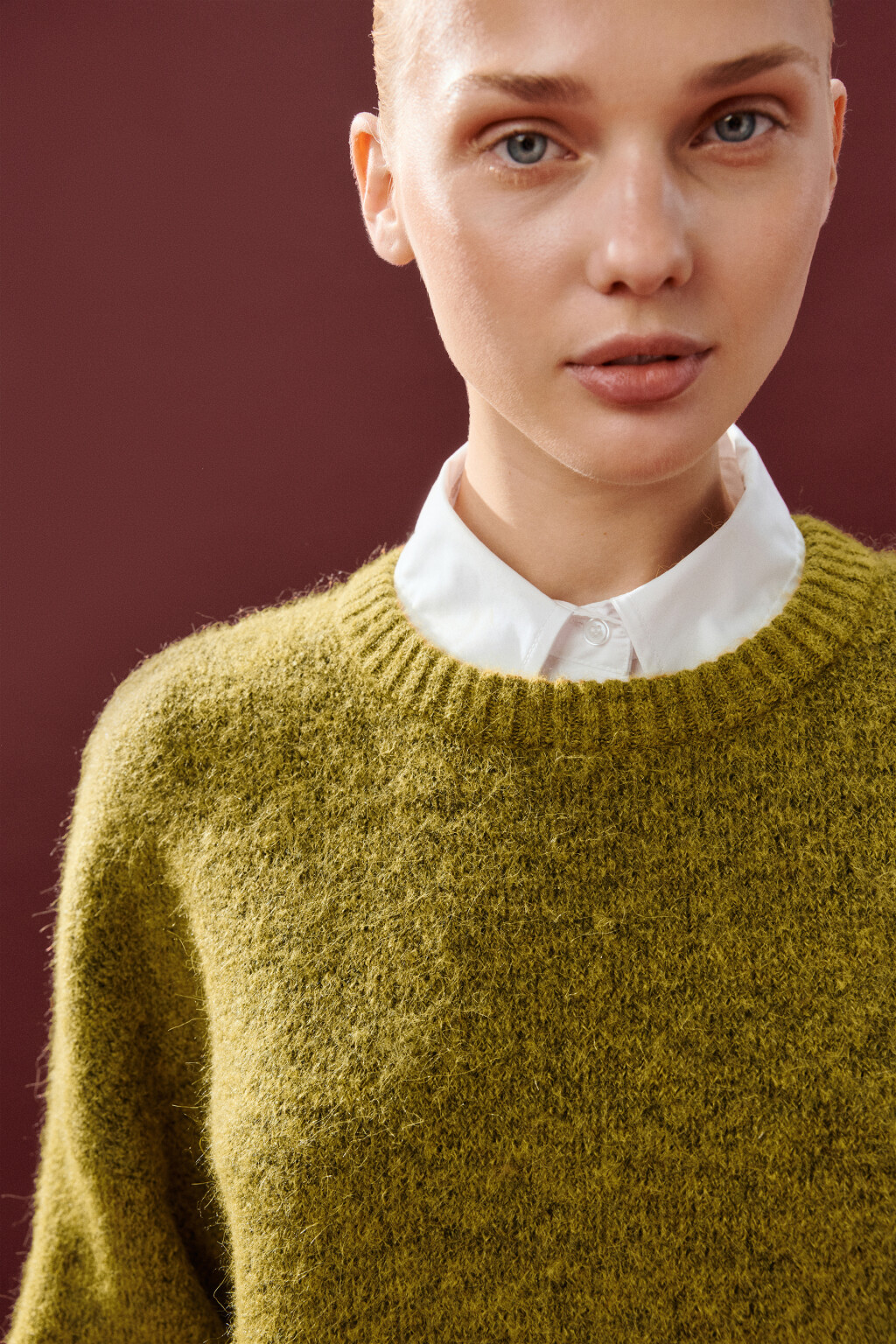 Джемпер вязаный с шерстью - цвет зеленый - 7