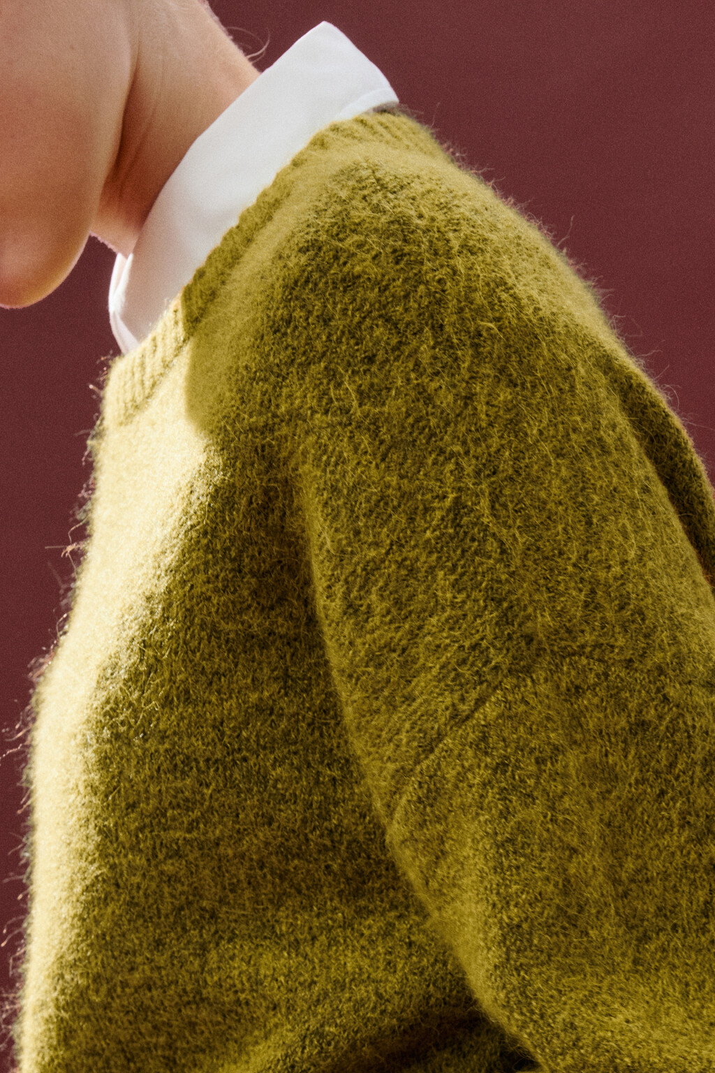 Джемпер вязаный с шерстью - цвет зеленый - 8