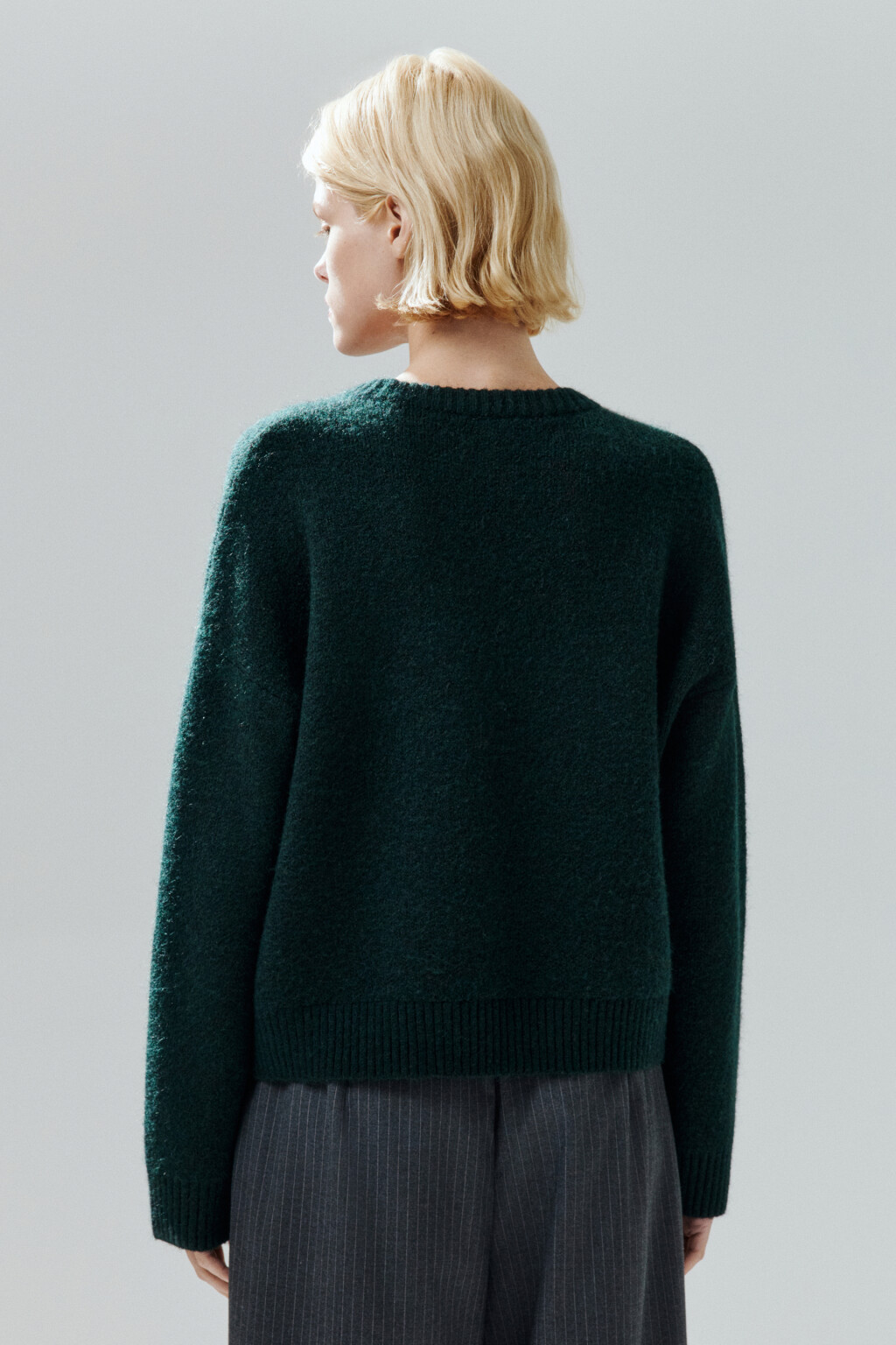 Джемпер вязаный с шерстью - цвет зеленый - 4