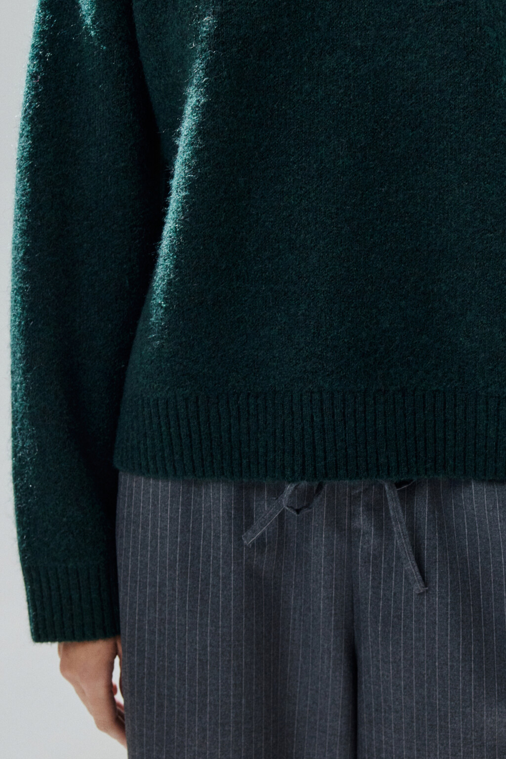 Джемпер вязаный с шерстью - цвет зеленый - 6