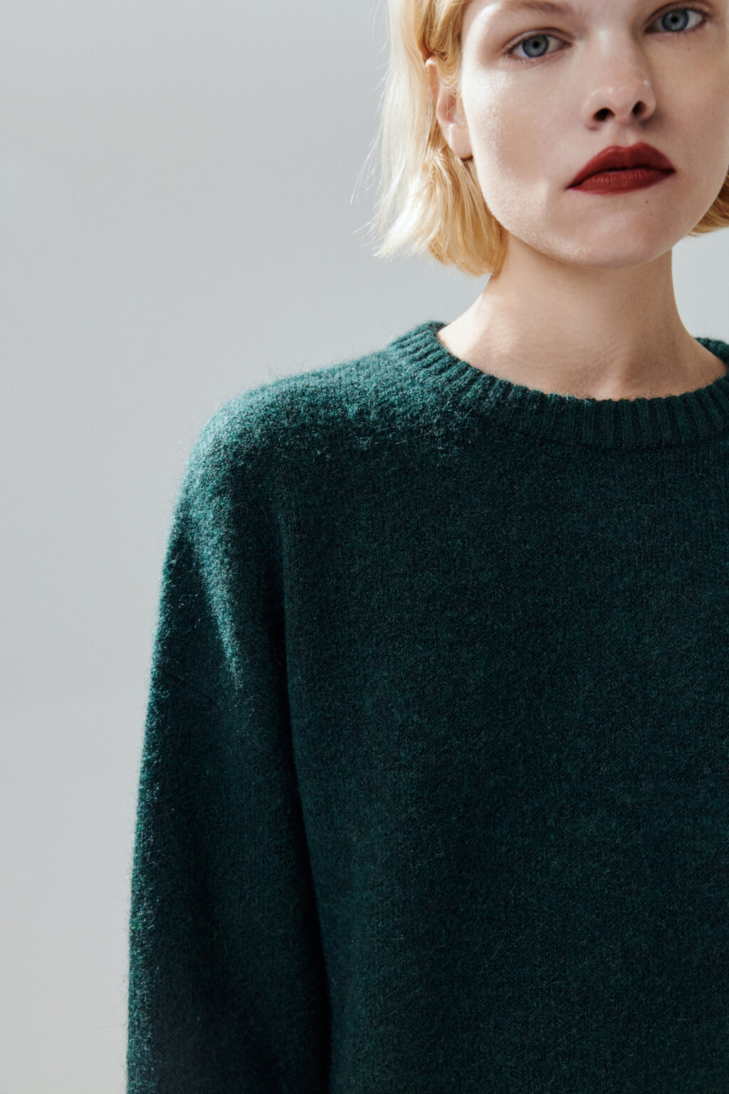 Джемпер вязаный с шерстью - цвет зеленый - 7
