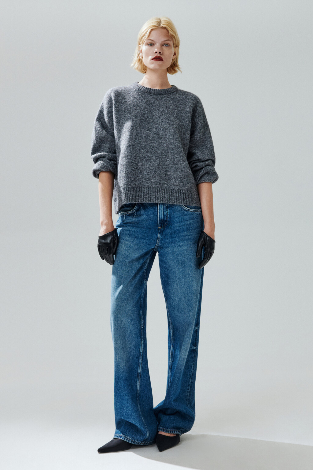 Джемпер вязаный с шерстью - цвет серый - 4