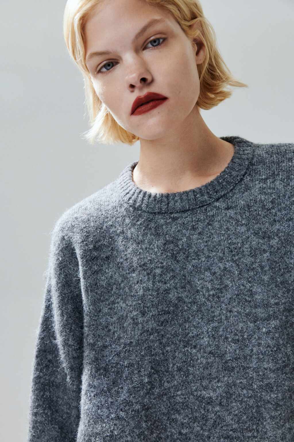 Джемпер вязаный с шерстью - цвет серый - 6