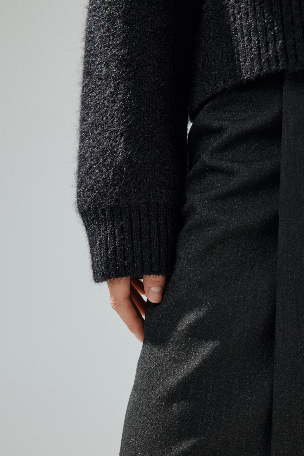 Джемпер вязаный с шерстью - цвет черный - 7