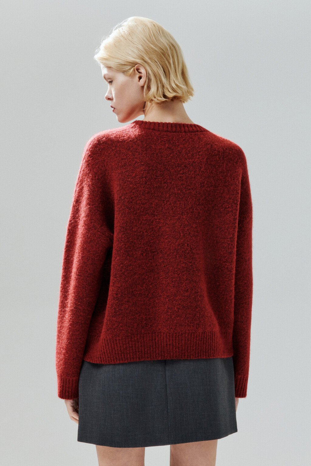 Джемпер вязаный с шерстью - цвет красный - 5