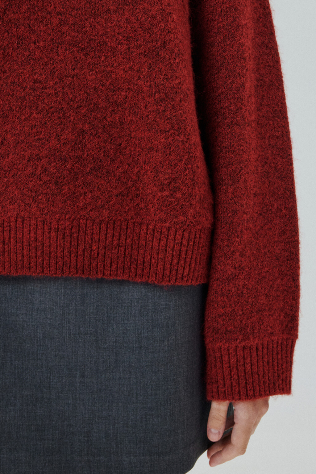Джемпер вязаный с шерстью - цвет красный - 7