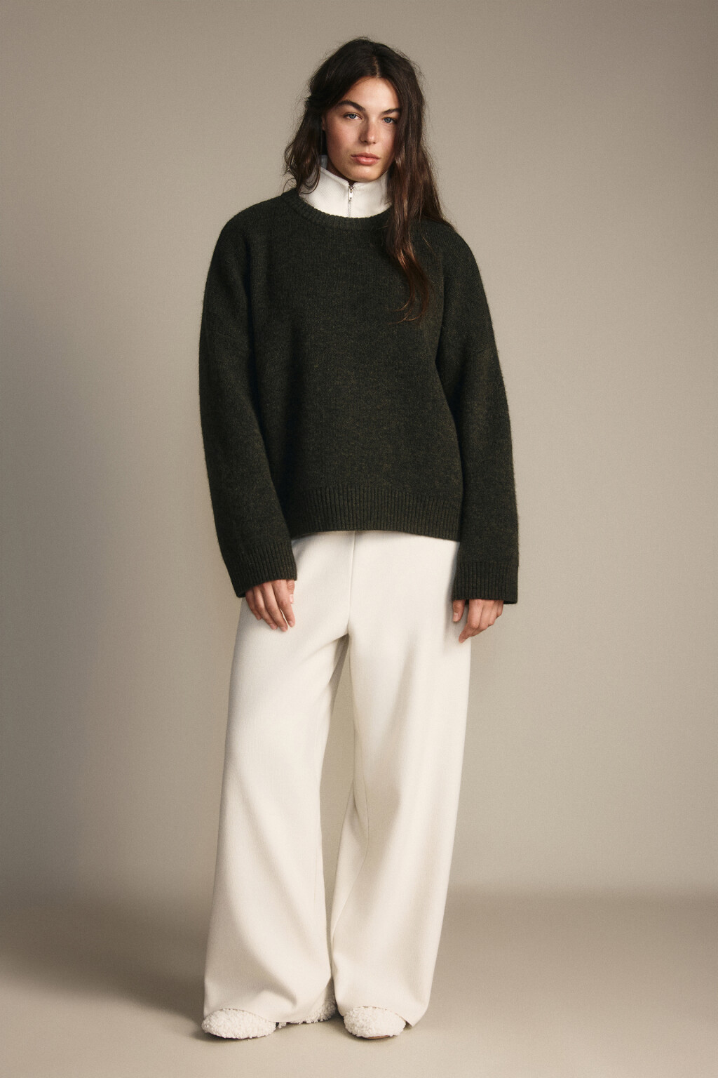 Джемпер вязаный с шерстью - цвет зеленый - 5