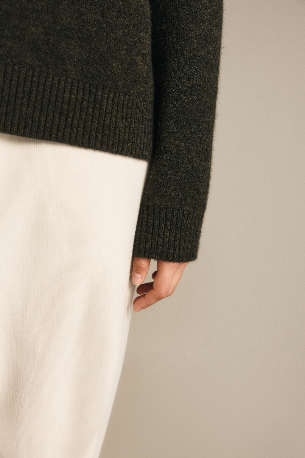 Джемпер вязаный с шерстью - цвет зеленый - 7