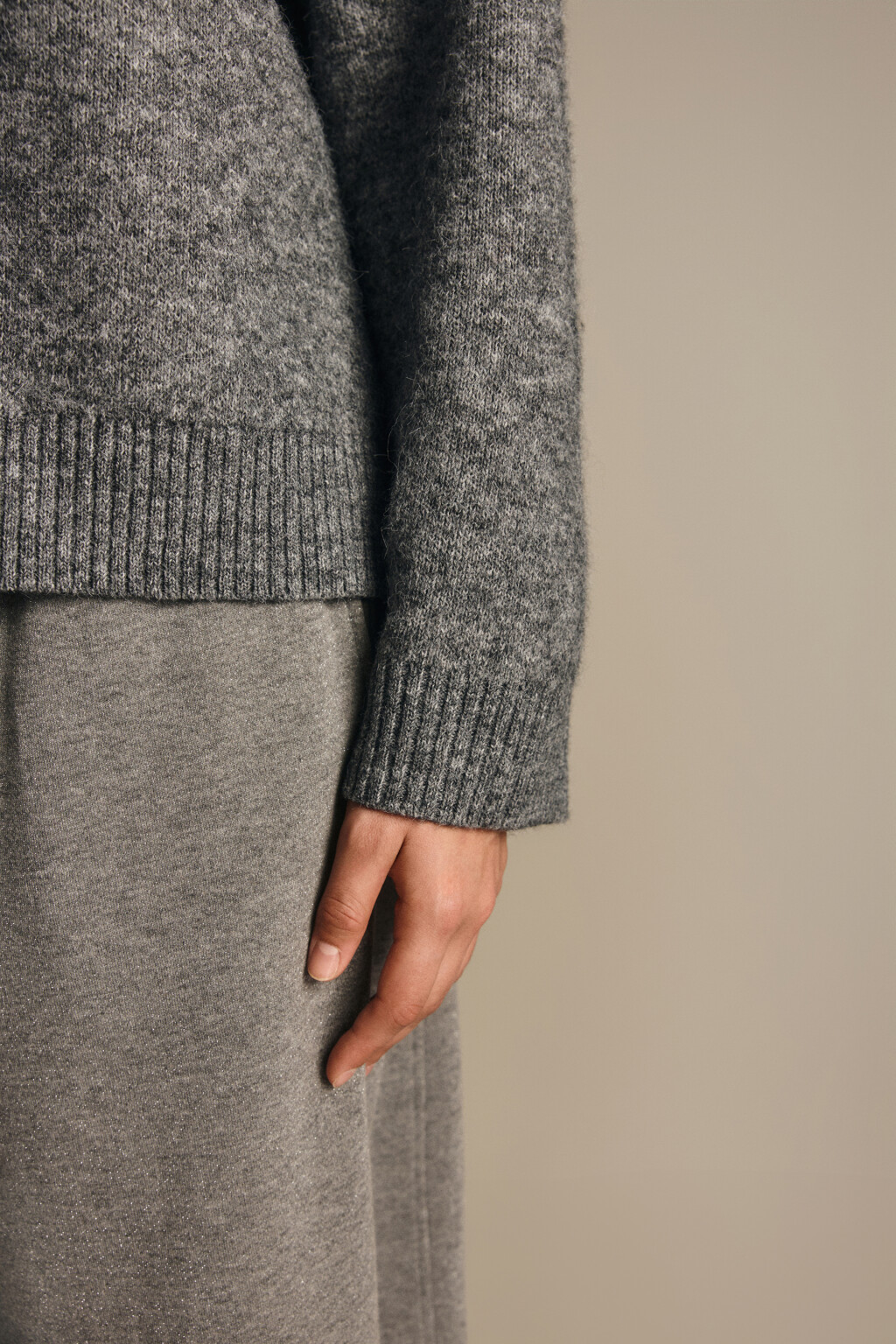 Джемпер вязаный с шерстью - цвет серый - 7