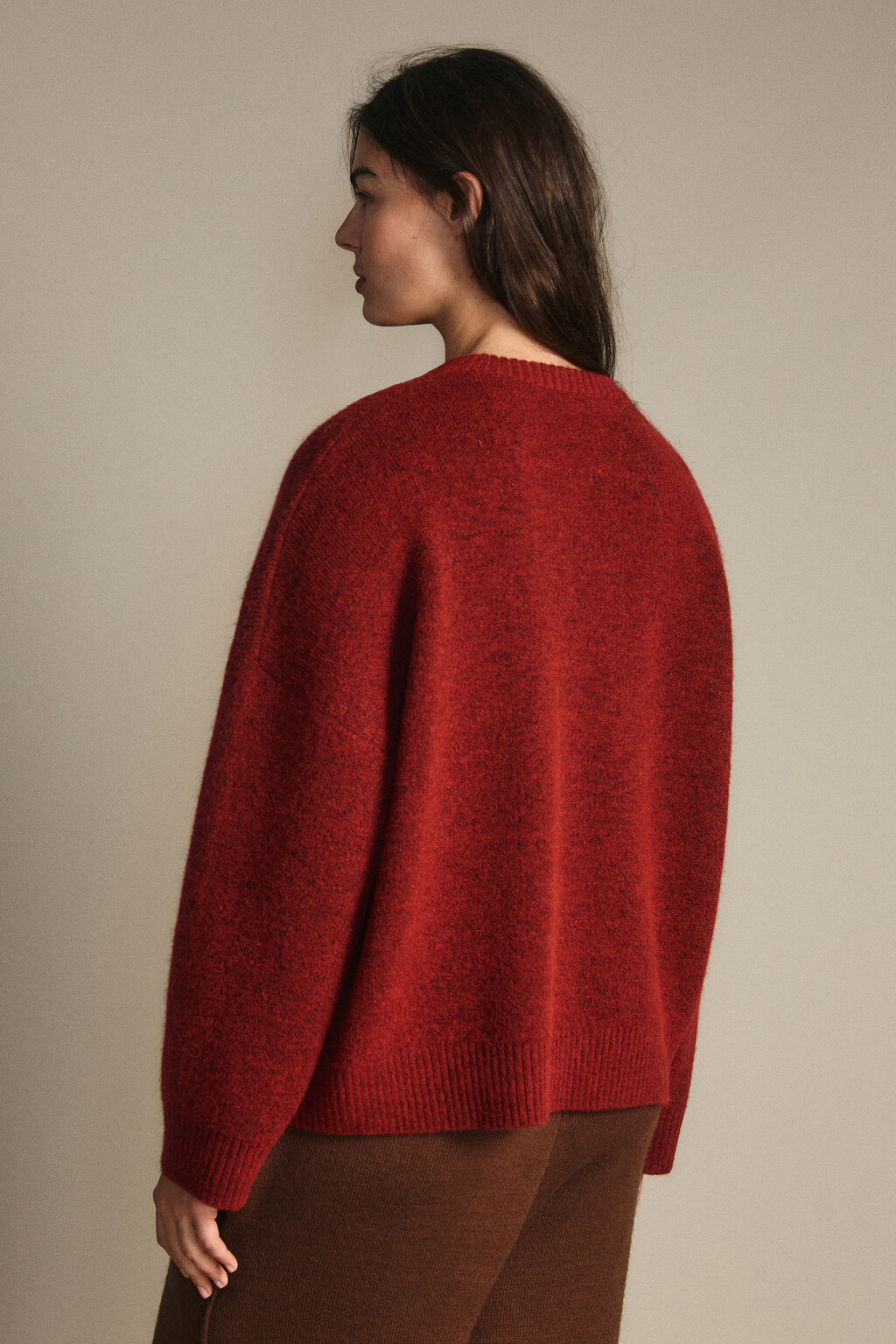 Джемпер вязаный с шерстью - цвет красный - 4