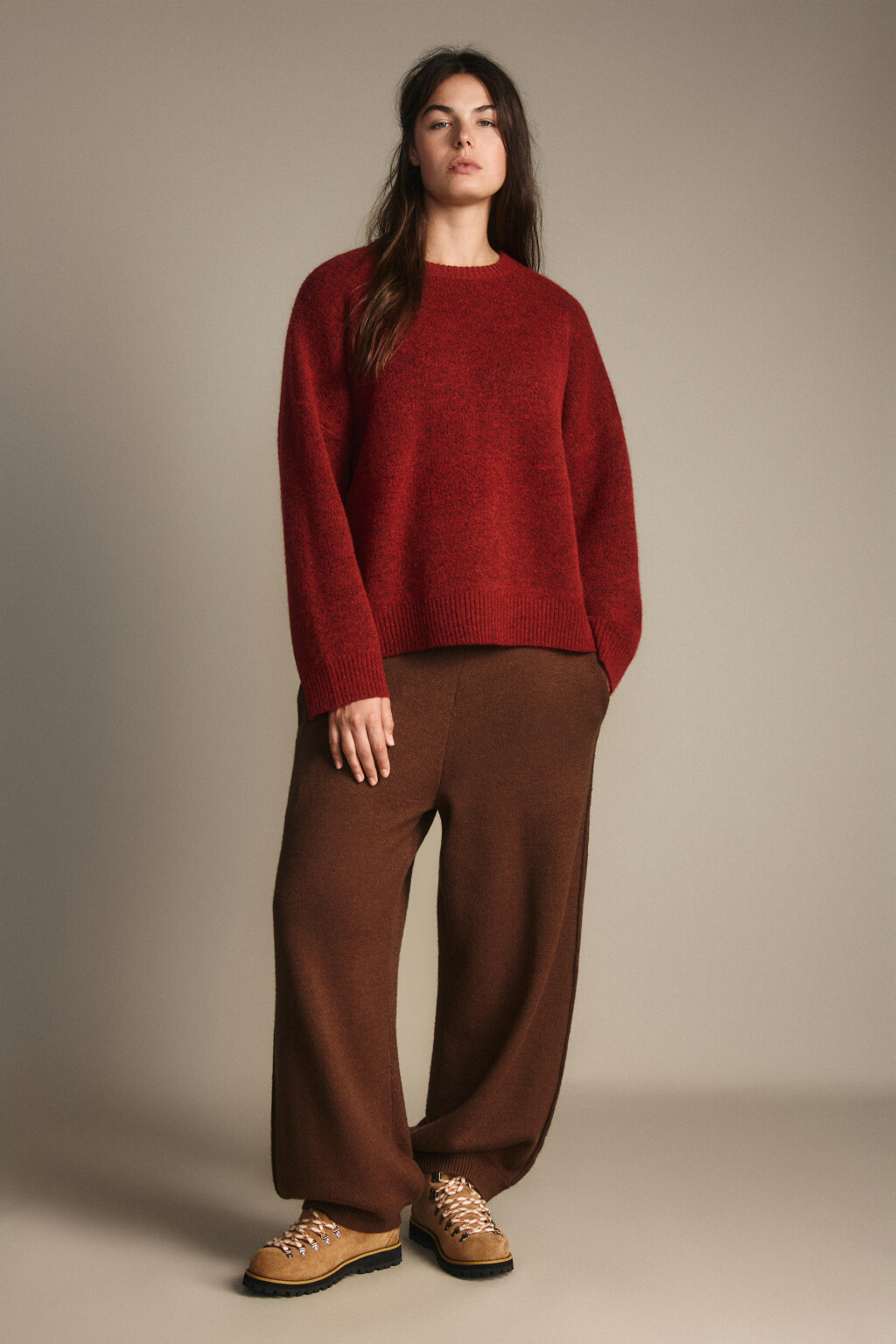 Джемпер вязаный с шерстью - цвет красный - 5