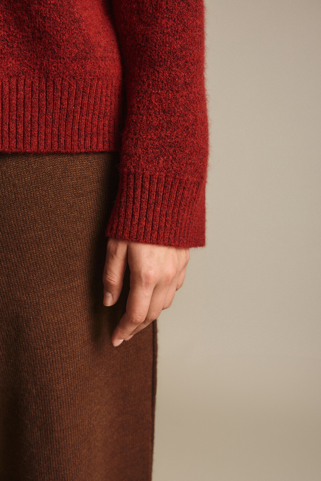 Джемпер вязаный с шерстью - цвет красный - 7