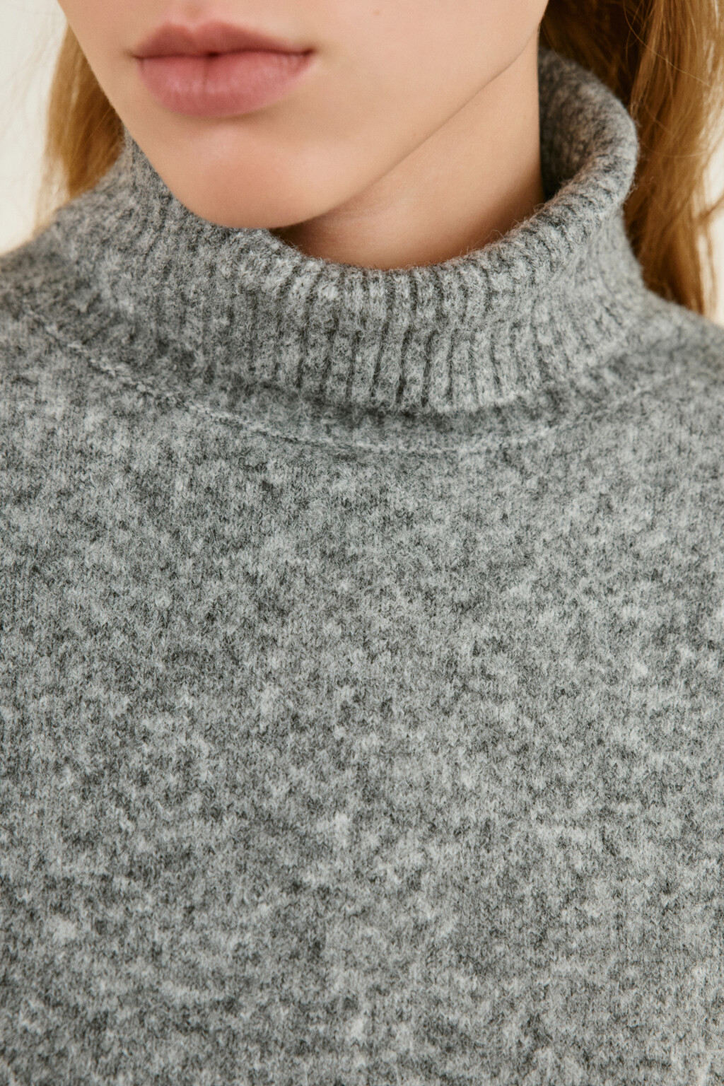 Свитер свободный с воротником - цвет серый - 5