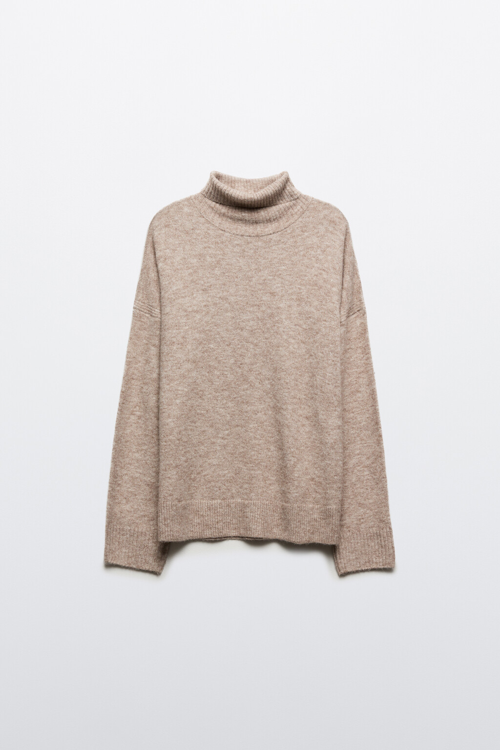 Свитер свободный с воротником - цвет бежевый - 7