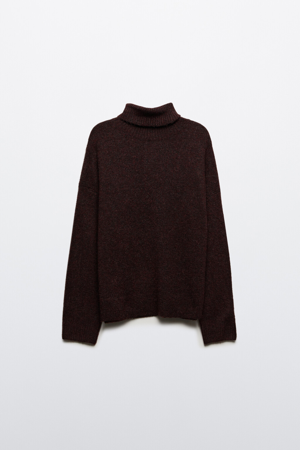 Свитер свободный с воротником - цвет бордовый - 7