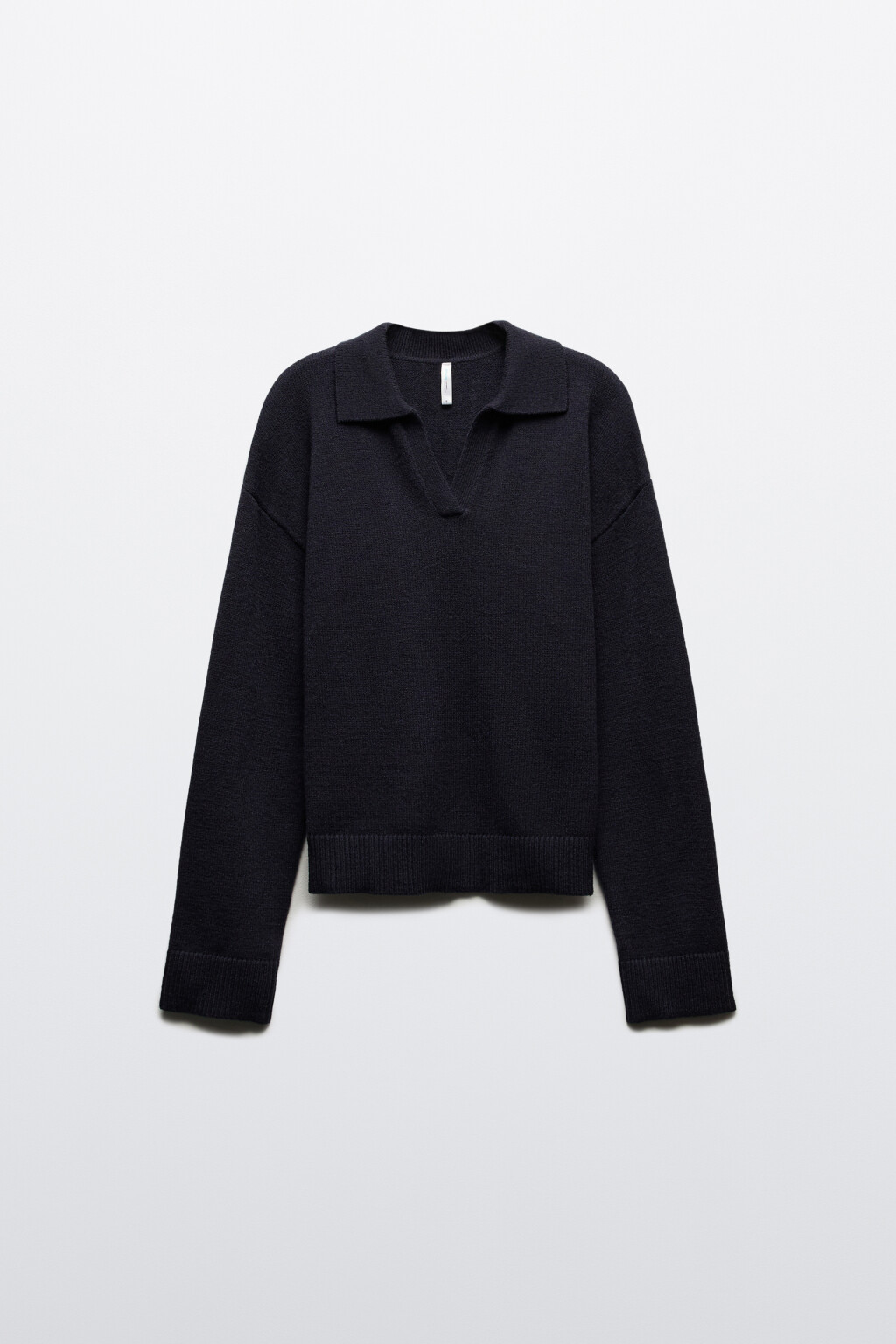 Джемпер с воротником и V-вырезом - цвет синий - 7