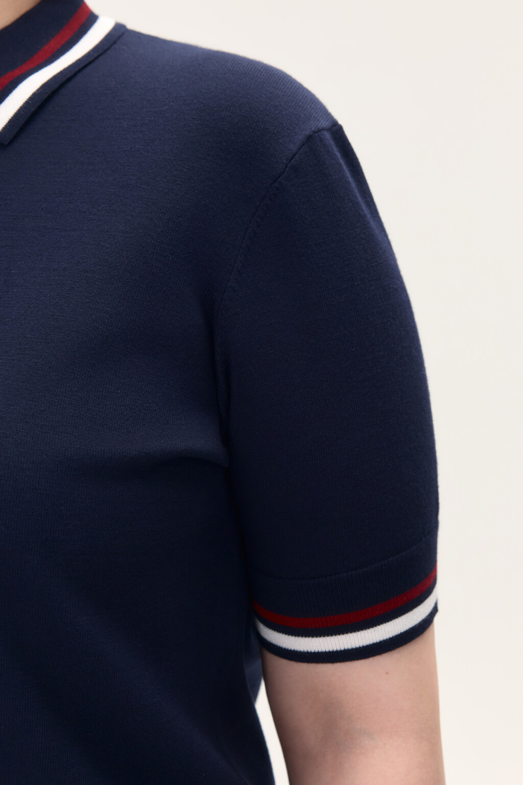 Джемпер-поло вязаный из вискозы - цвет синий - 6