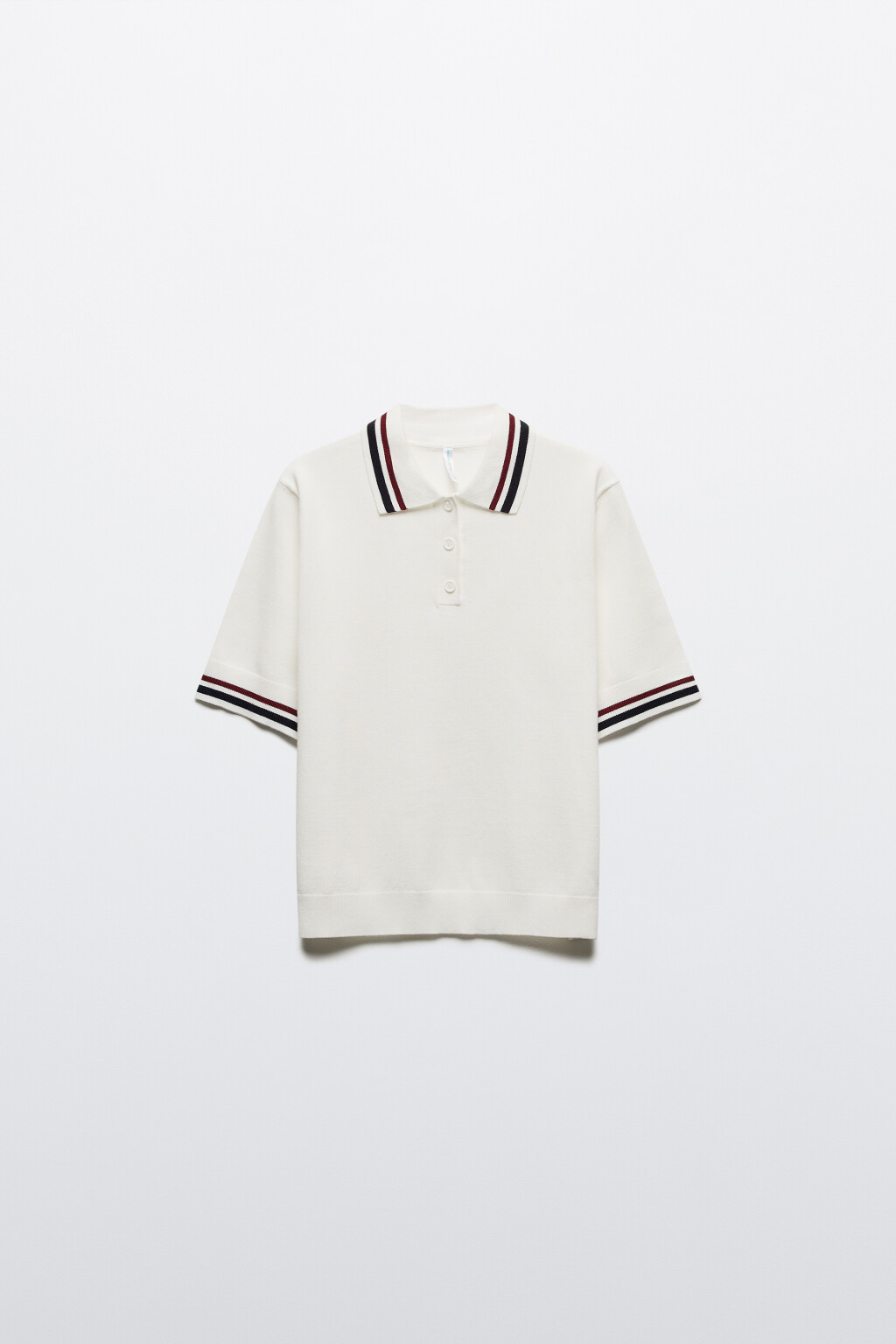 Джемпер-поло вязаный из вискозы - цвет молочный - 7