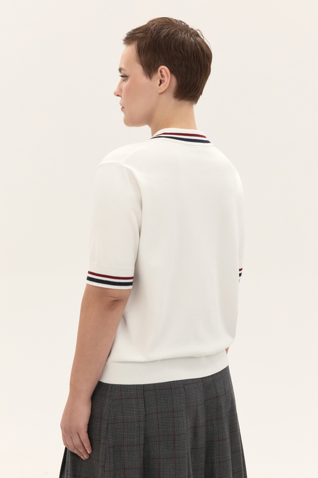 Джемпер-поло вязаный из вискозы - цвет молочный - 2