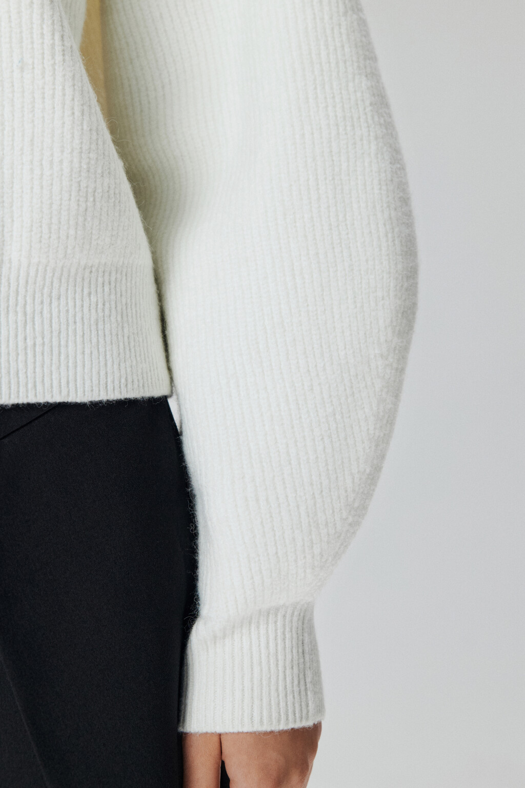 Джемпер вязаный с рукавами-реглан - цвет молочный - 6