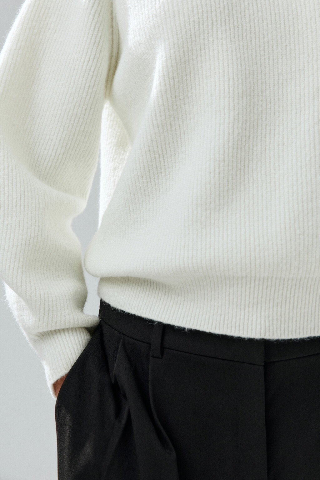 Джемпер вязаный с рукавами-реглан - цвет молочный - 6