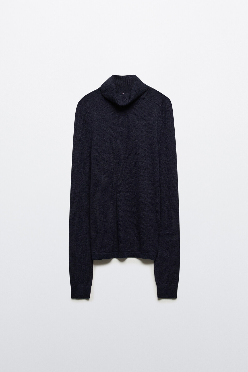 Водолазка тонкой вязки с шерстью - цвет синий - 7