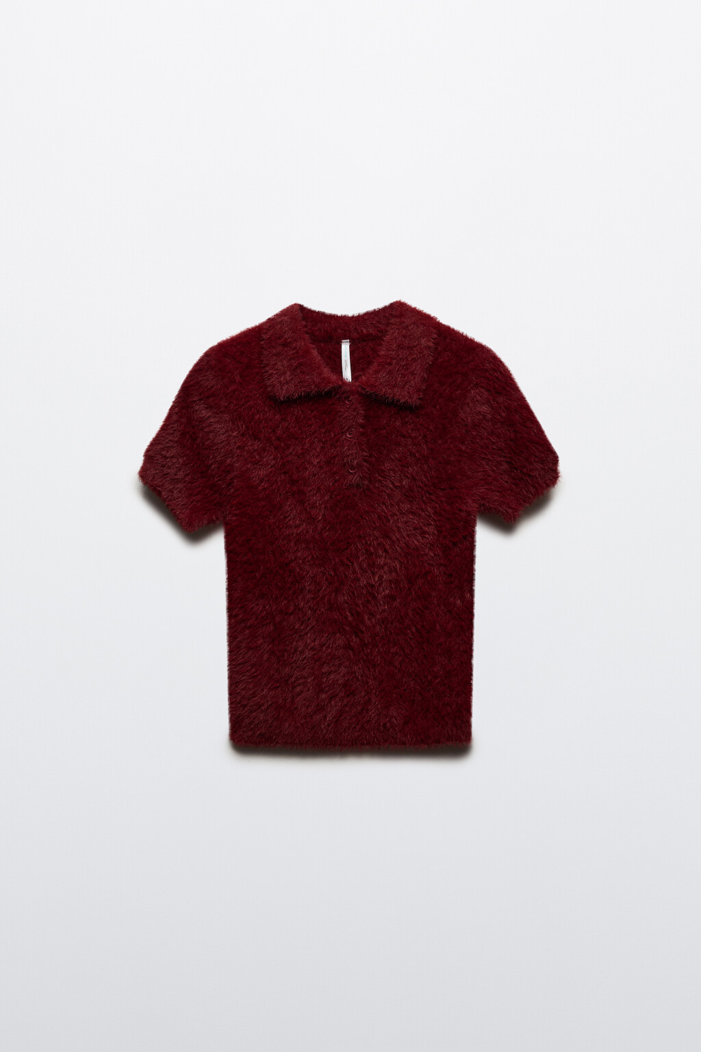 Джемпер-поло из пушистой пряжи - цвет красный - 8