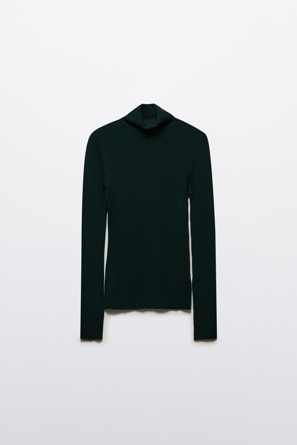 Водолазка тонкая из шерсти мериноса - цвет зеленый - 7
