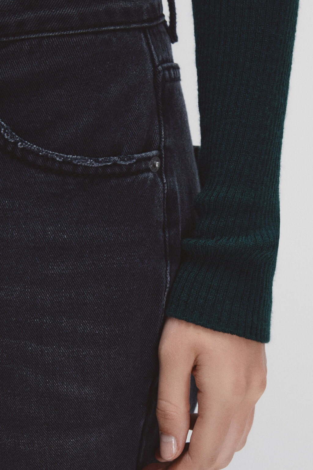 Водолазка тонкая из шерсти мериноса - цвет зеленый - 6