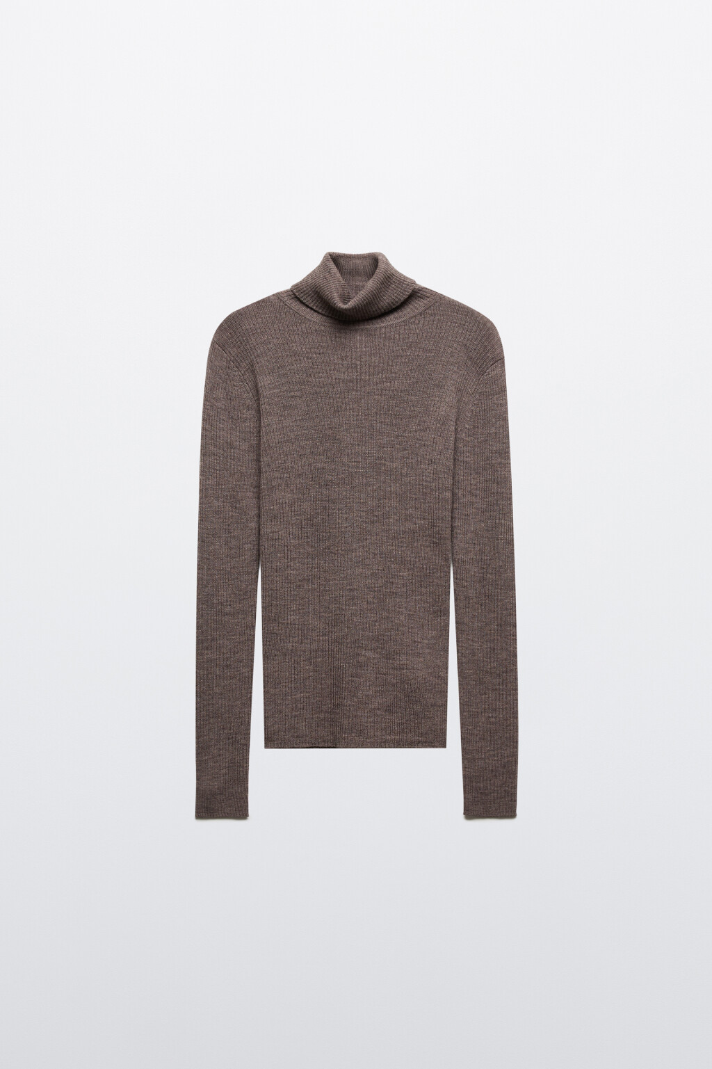 Водолазка тонкая из шерсти мериноса - цвет бежевый - 7